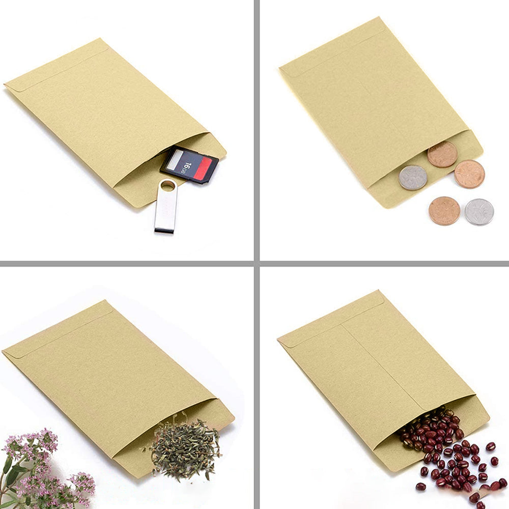 Kraft Paper Seed Packets Garden Home Storage Bags Mini Envelopes 6x11cm