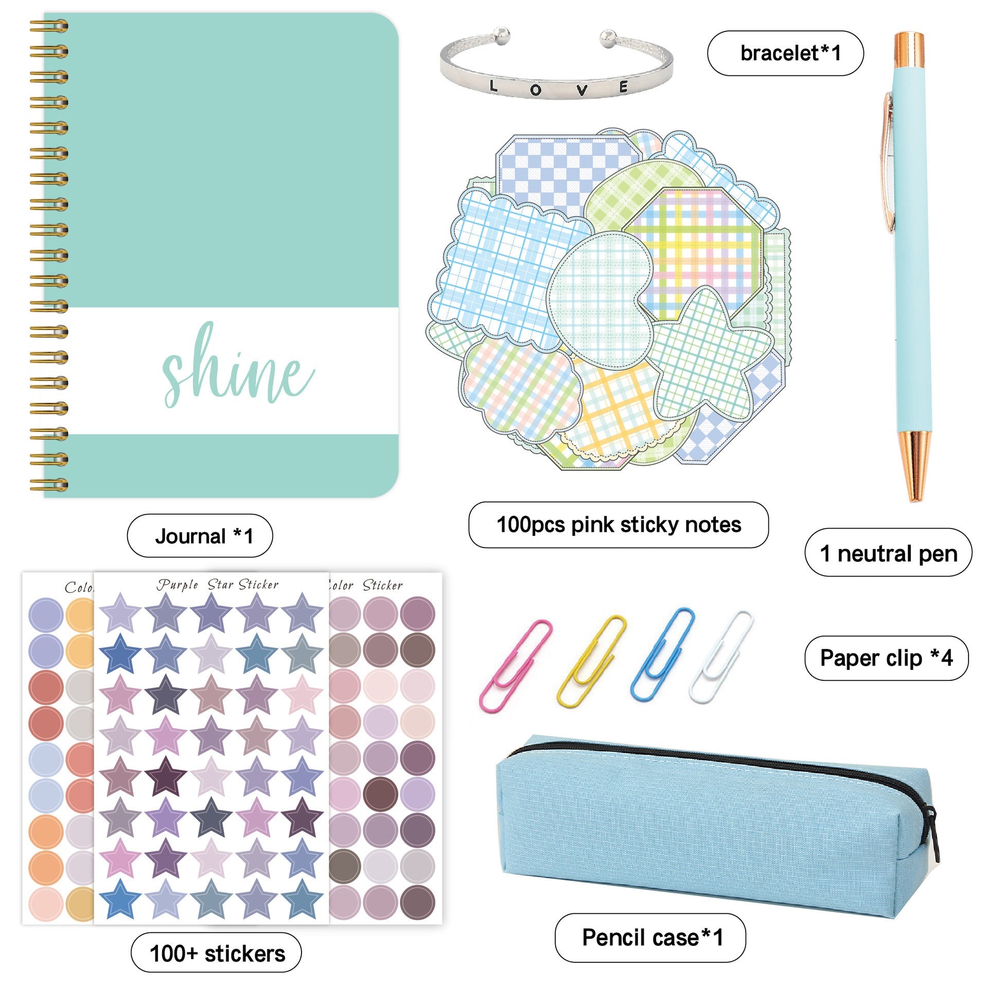NNEDSZ Kids Creative Journal Gift Set(Green) - Notebook, Pen, Stickers, and Accessories-0